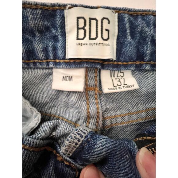 BDG Blue Mom Jeans High Waist Straight Leg Denim Size 25 - Picture 12 of 13